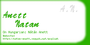 anett natan business card