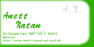 anett natan business card